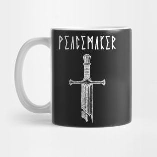 Peacemaker Gothic Broken Sword Runes Mug